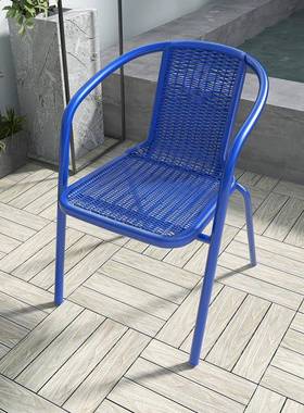 户仿藤椅子家用藤椅休闲单背人室F76958SJ外外阳台白色靠露桌椅庭