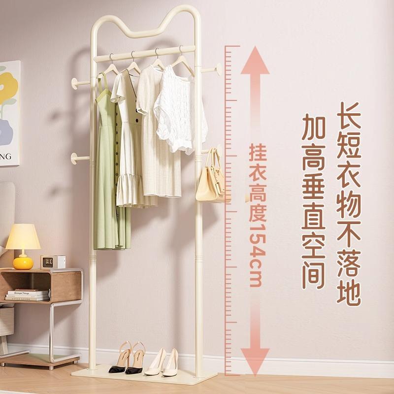 衣帽架落地卧室可移动脏衣篮立式挂衣服架子简约家用客厅挂包架子