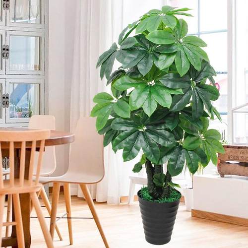 植假绿植盆栽绿树色仿真物塑HKW大型发财树客厅装饰假仿真树室内