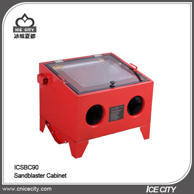 上开式封闭90L箱式喷砂机除锈