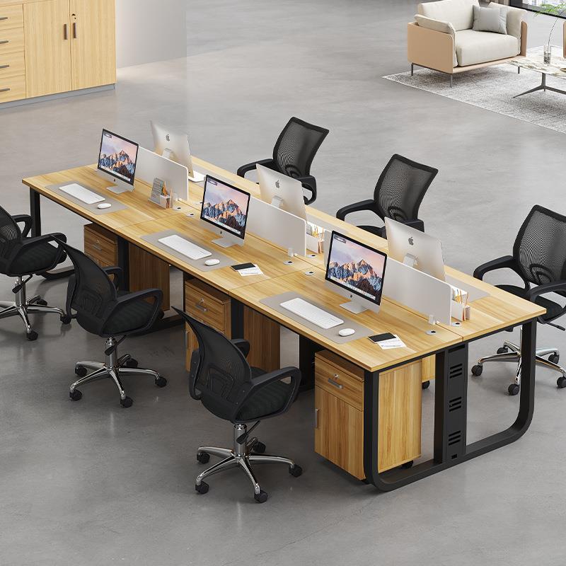 现代简约办风公桌员工位办公四人位4/6室职人albb0006屏卡座白色