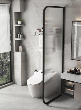 卫洗手间隔断板墙玻璃厕所小便池挡浴室干湿半分离生台盆器斗QAB