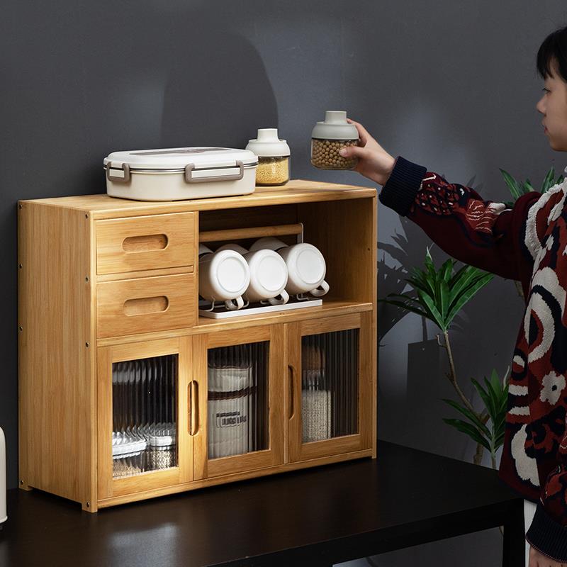I1F77J9J97桌面餐边柜厨储物柜子台面碗置房物纳架收橱柜茶具柜家