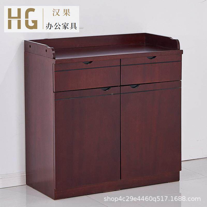汉果办公茶茶水柜墙边能置物对开门抽屉会HG-027议室多功具桌柜两