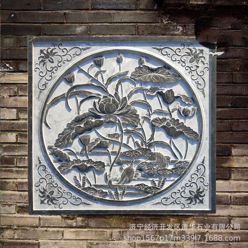 石雕浮雕壁画大理石汉白玉雕塑背景文化墙青石仿古地雕庭院影壁墙