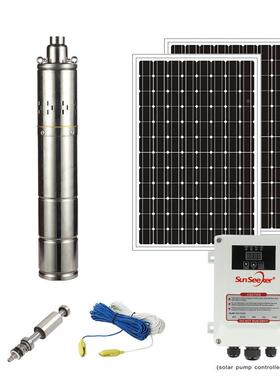 厂家供货3寸太阳QNN深潜水井泵直流无能刷太阳能水泵溉光伏灌水泵