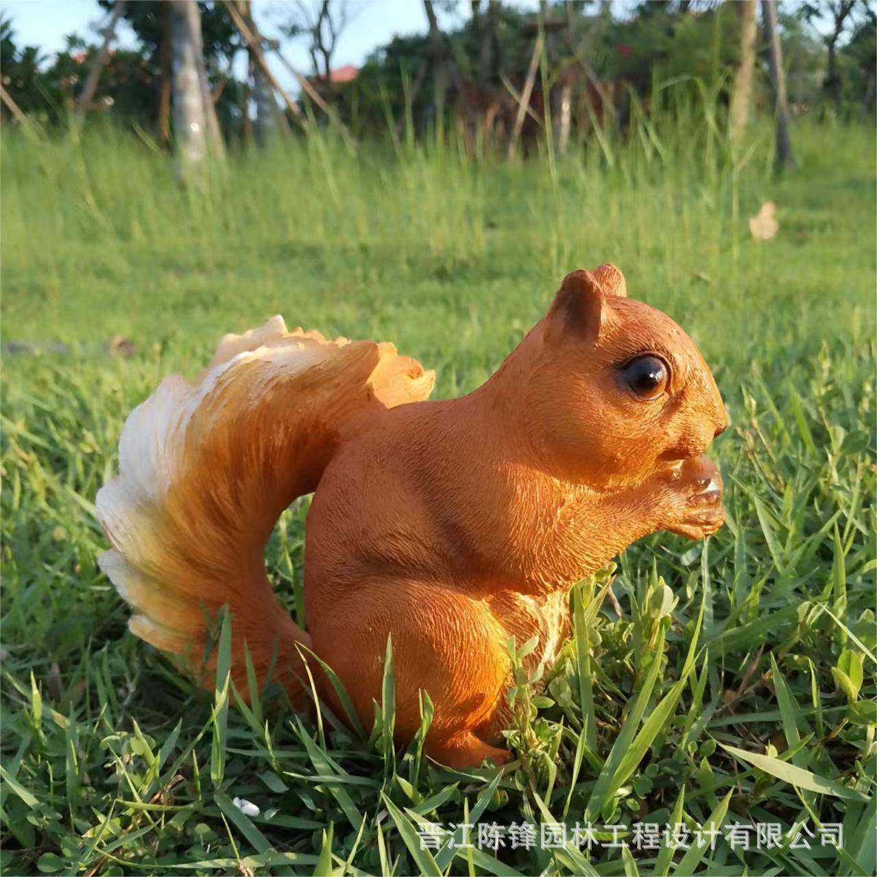 仿真动花物松鼠雕塑树脂工艺品园林摆景观小品园别墅MPR庭件院装