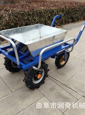 用4V电动助力手推农厂家直销双8轮爬QTP坡平板果园搬运车手推车