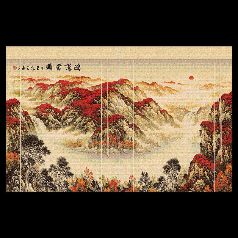 中式竹帘卷帘竹子窗帘手拉升降茶室办公室隔断风水帘背景墙装饰帘