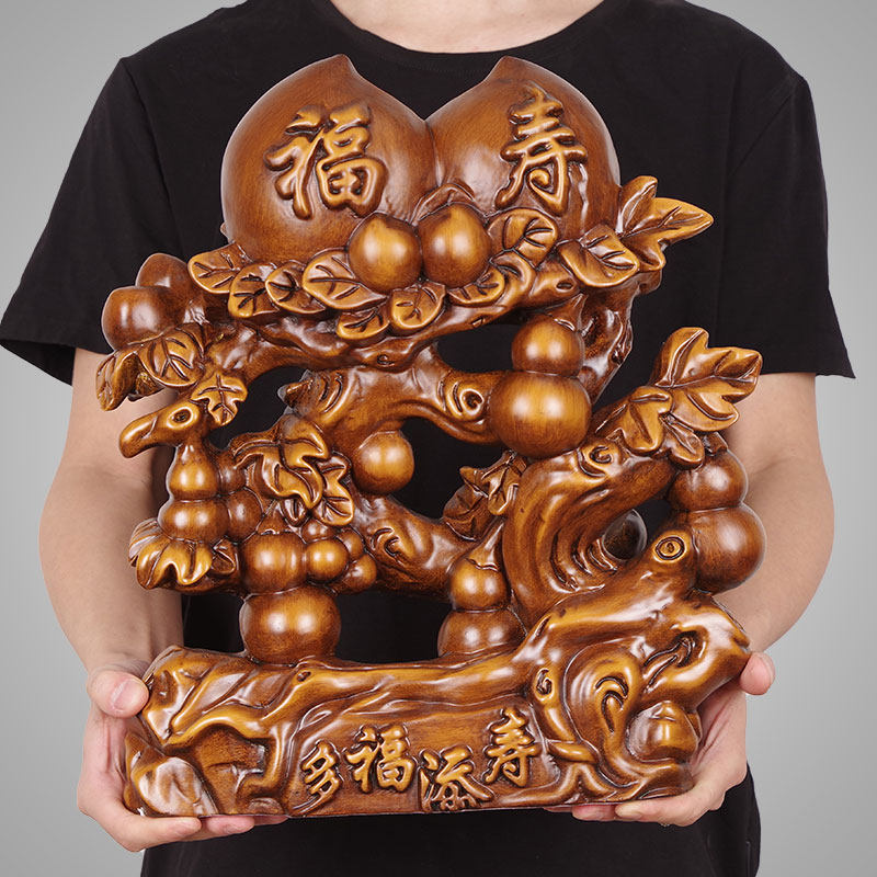 实木雕寿桃摆件祝贺老领导长辈老年人爷爷奶奶过大寿实用生日礼物