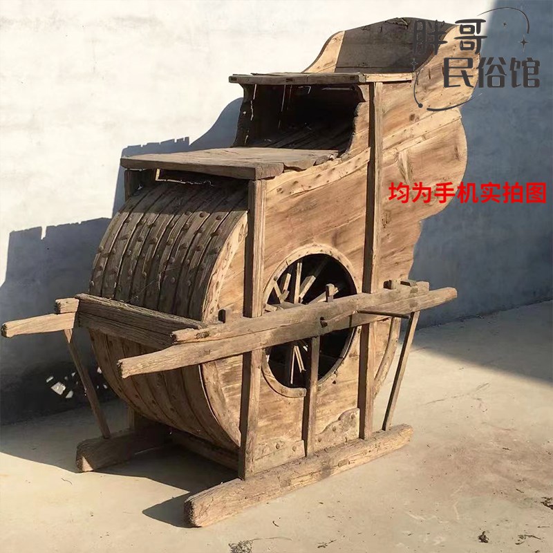 民俗老物件谷风车旧农具风车稻谷机脱皮机农家乐景区装饰道具摆件