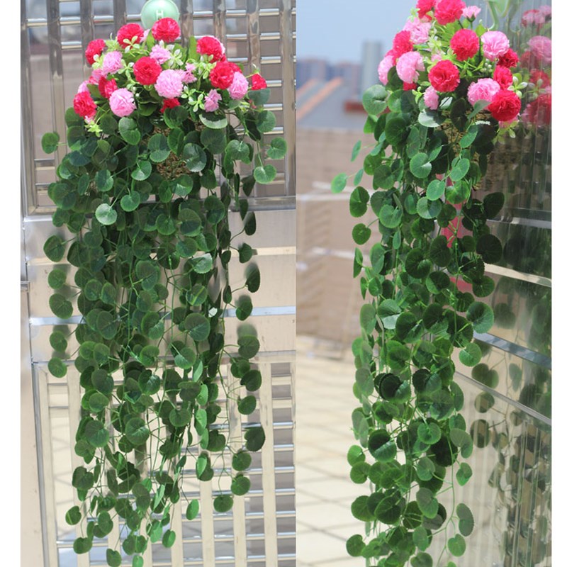 吊花墙壁装饰常青藤田园假花仿真藤条壁挂壁花艺绿植物墙藤蔓套装