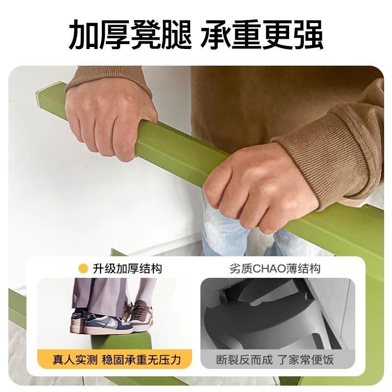塑料凳子加厚家用餐桌熟胶凳简约高板凳北欧客厅靠背方圆风车凳子