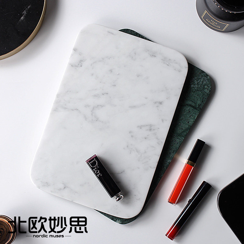 大理石托盘北欧创意西餐盘子天然简约家用餐盘欧式牛排盘置物摆件