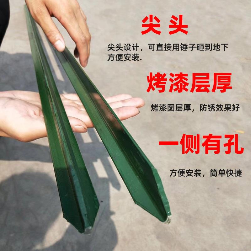 铁丝网护栏网加厚立柱杆实心铸钢铁柱子尖头柱养殖牛羊圈山围栏