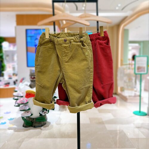 2026秋冬新品韩国男女儿童休闲长裤中小童简约烫绒纯色百搭款裤子