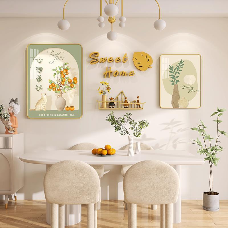 家庭用餐厅高端装饰画现代简约新款壁画轻奢高档餐桌饭厅墙面挂画图片
