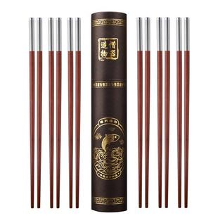 家用红木实木质快子防霉菌家庭装 高档筷套装 刻字10双定制礼品筷子