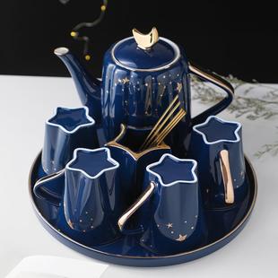 家用陶瓷冷水壶家庭套杯水具下午茶杯高颜值 北欧轻奢客厅杯子套装