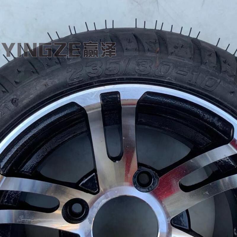 DIY改装四轮沙滩车卡丁车摩托配件235/30-10寸公路轮胎铝轮毂真空