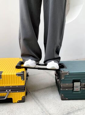白色行李箱拉杆箱旅行密码万向轮铝框20222426寸直角硬大容量超大