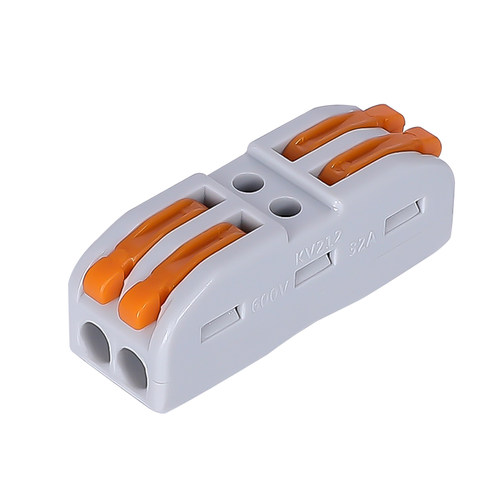 50只 KV-212 2进2出快速接线端子 电线连接器 分线器并线接头软硬