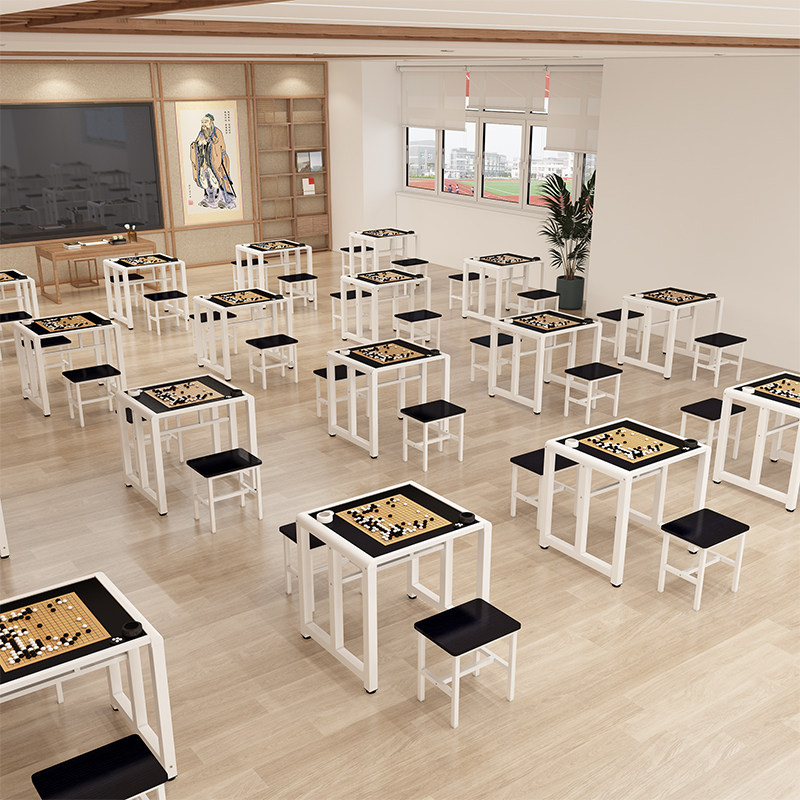 中国围棋象棋辅导班桌子培训桌国际象棋五子棋学生下棋多用棋盘桌