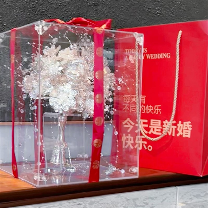 银白色手捧花新娘结婚diy材料包婚礼权杖婚纱出嫁送闺蜜手工礼物