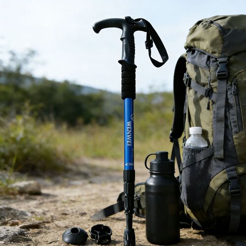 户外钢制碳纤伸缩折叠超轻登山杖