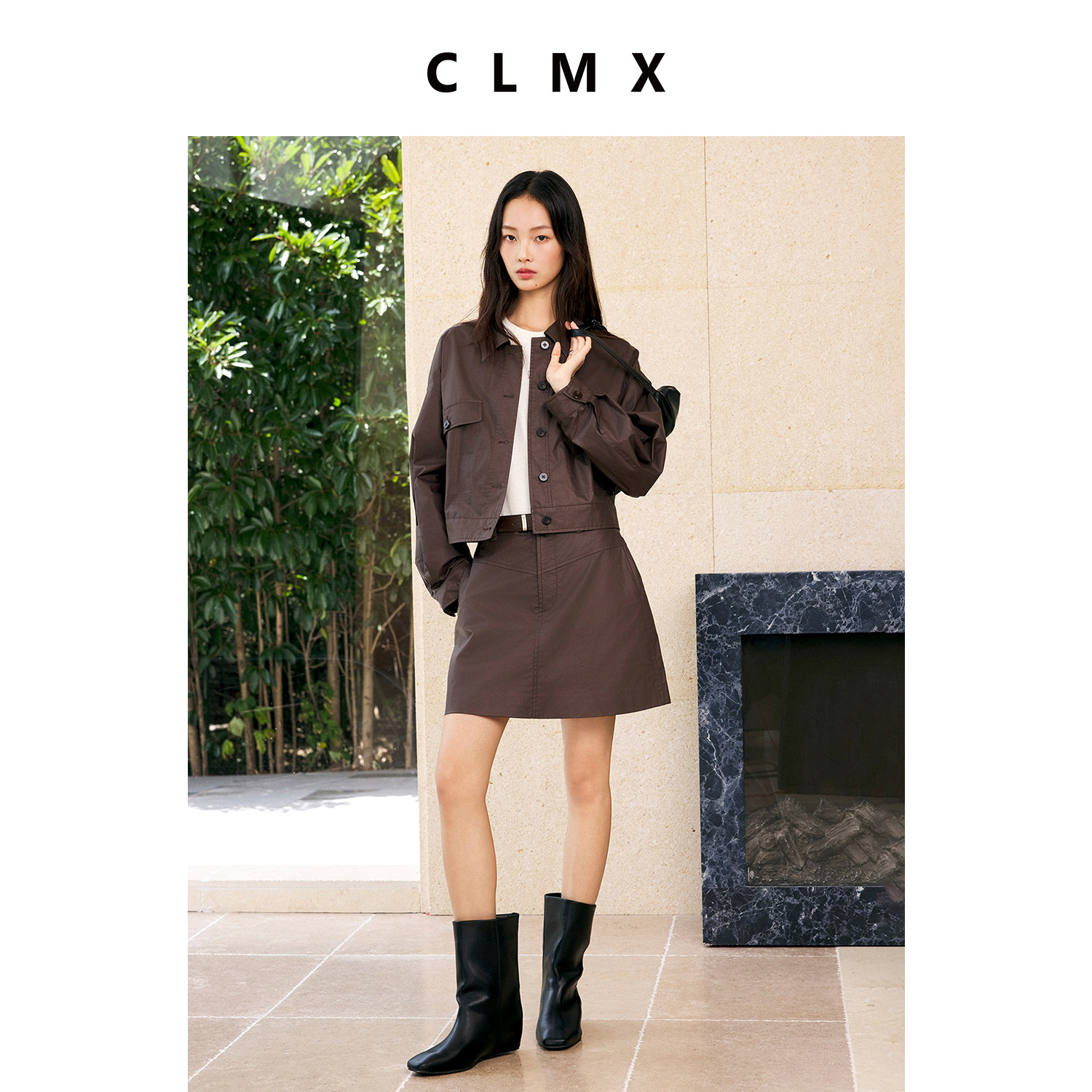 CLMX秋季棉质外套A字裙套装女
