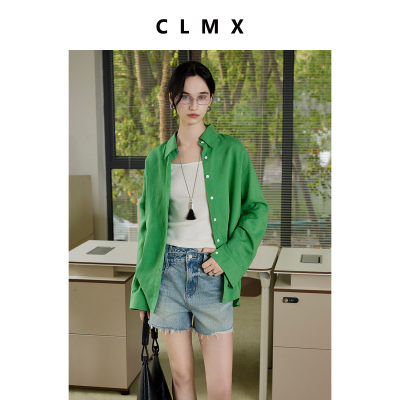 CLMX挺阔有型亲肤棉牛仔面料 经典百搭通勤风双腰头牛仔短裤