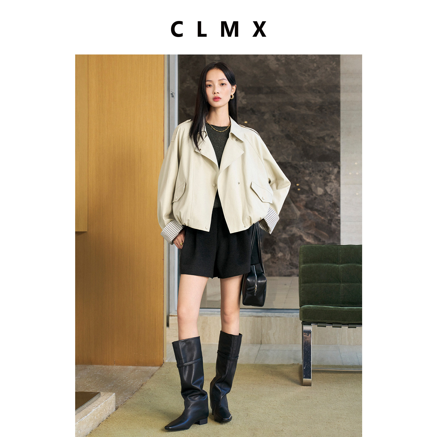 CLMX莱赛尔棉短款风衣女秋季