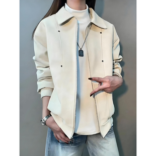 美式解构PU皮衣棉服男款冬季机车皮毛一体外套加厚飞行员夹克棉袄