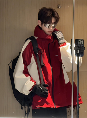 双面穿三合一冲锋衣外套男款秋冬防风防水夹克连帽机能户外登山服