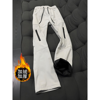加绒软壳冲锋裤男美式机能工装裤