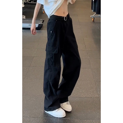 黑色工装牛仔裤男款美式高街裤子