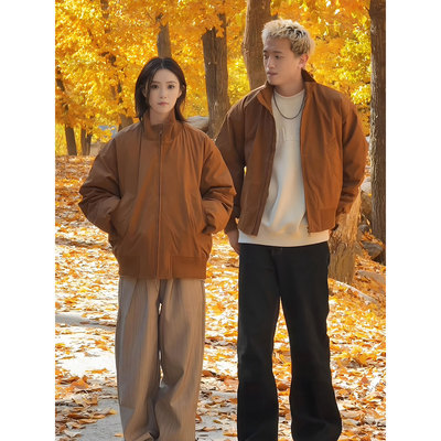 飞行夹克羽绒服廓形短款棉服外套