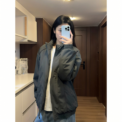 工装棉服外套男斜切加厚夹棉夹克