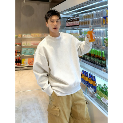 重磅加绒圆领卫衣美式内搭打底衫