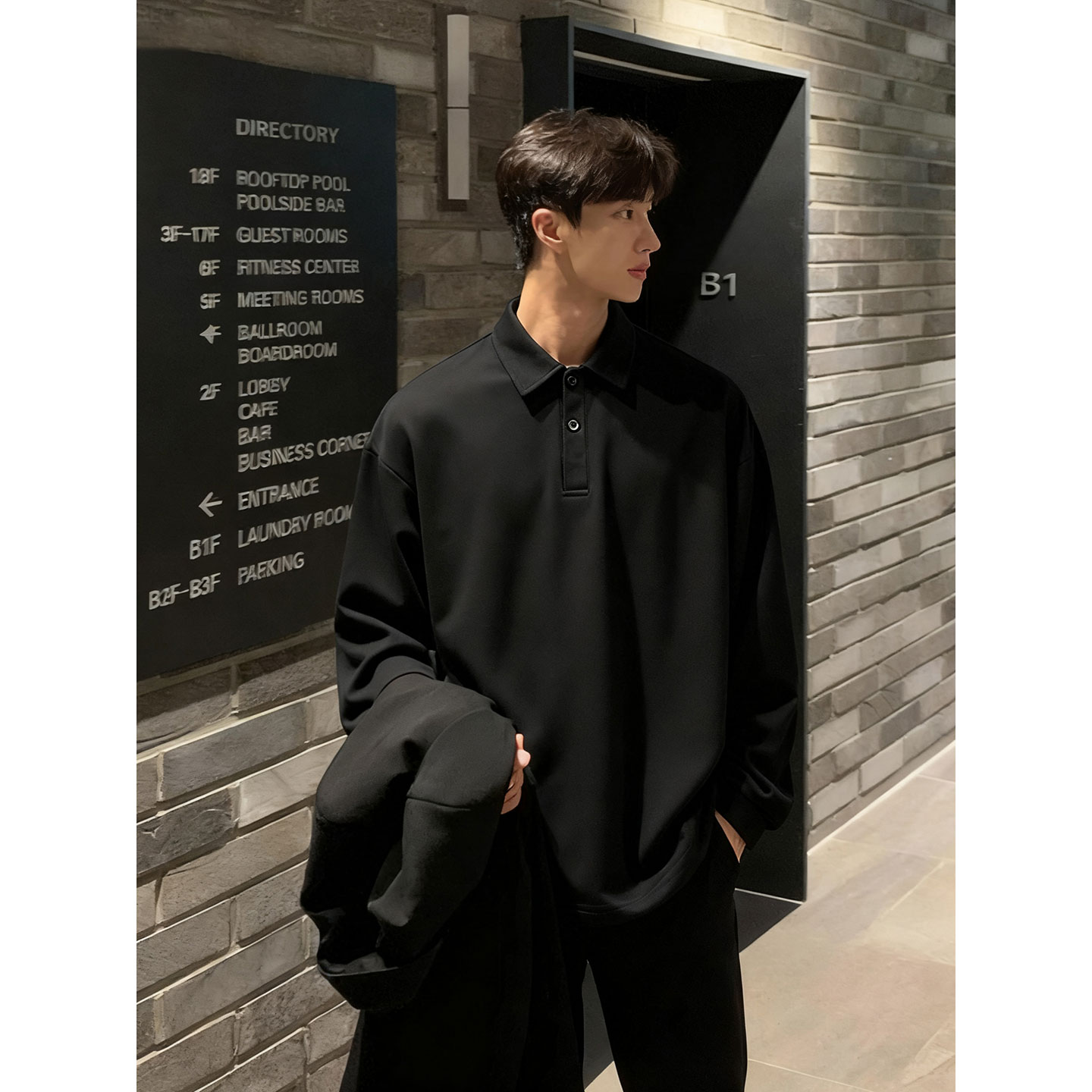 长袖polo衫秋冬加绒西装内搭上衣