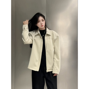 三防翻领行政夹克男秋季美式正肩硬挺外套cleanfit短款显瘦棒球服