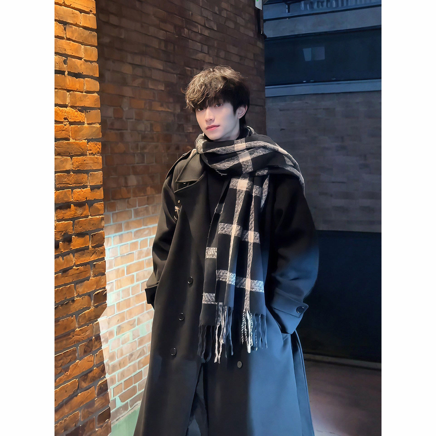 英伦风黑色毛呢大衣男款冬季加棉韩系厚外套高级感痞帅中长款风衣,男装,毛呢大衣,淘宝优惠券,粉丝福利购,淘宝优惠卷