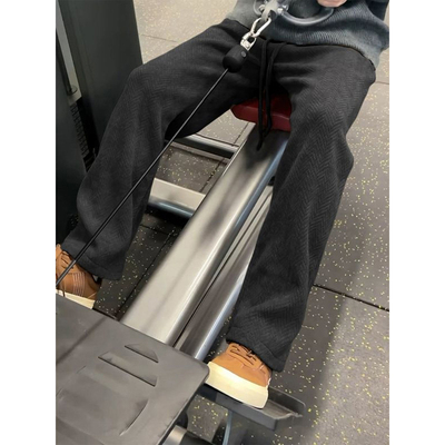 加绒裤子男款冬季加厚重磅卫裤