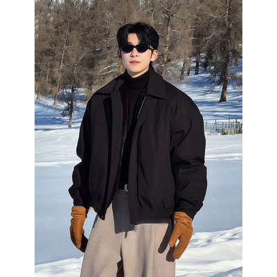 飞行夹克羽绒服男款冬季短款棉服