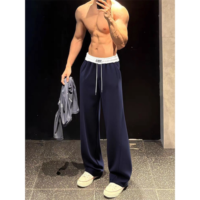 健身运动卫裤男款加厚美式弯刀裤