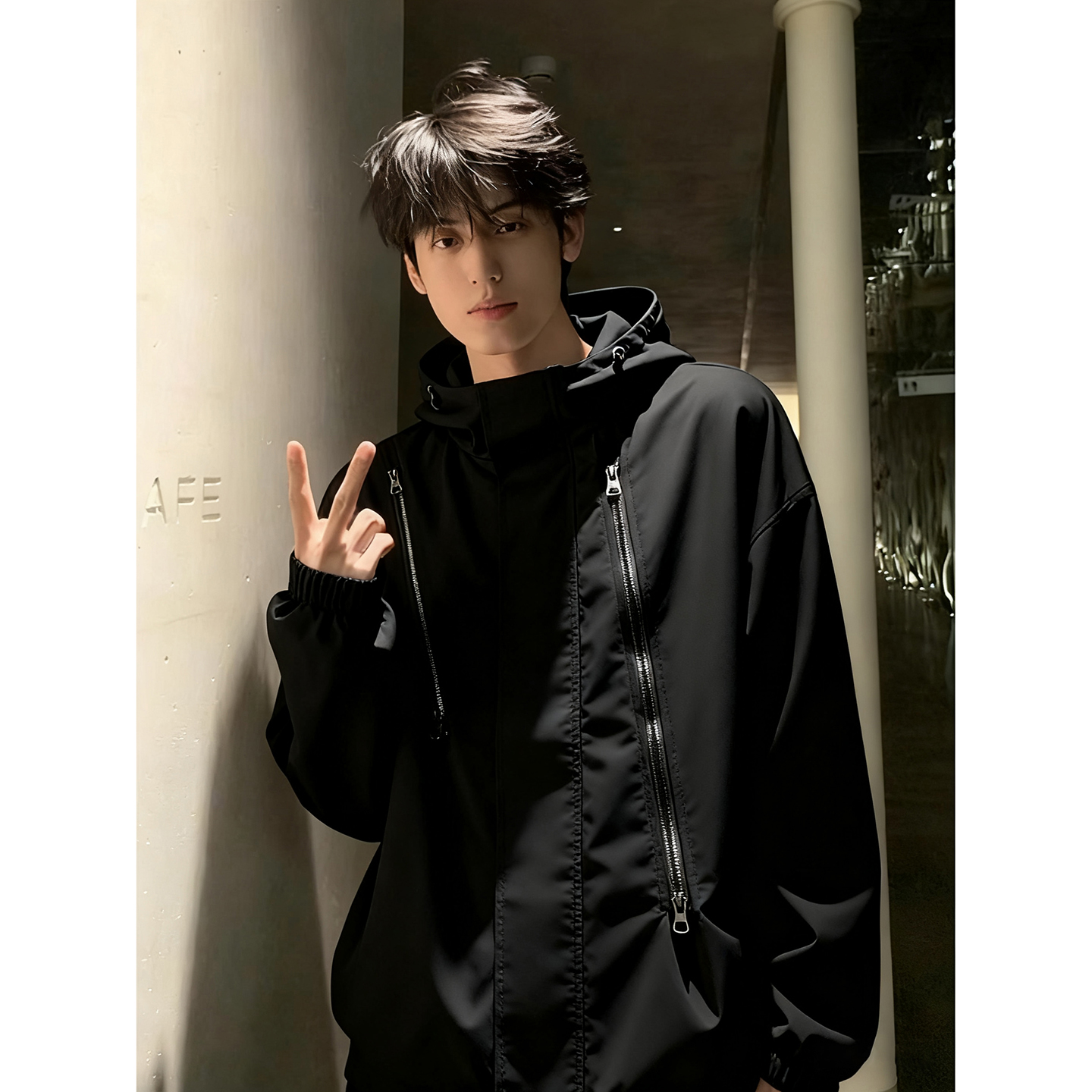 防风冲锋衣男款秋冬机能工装外套