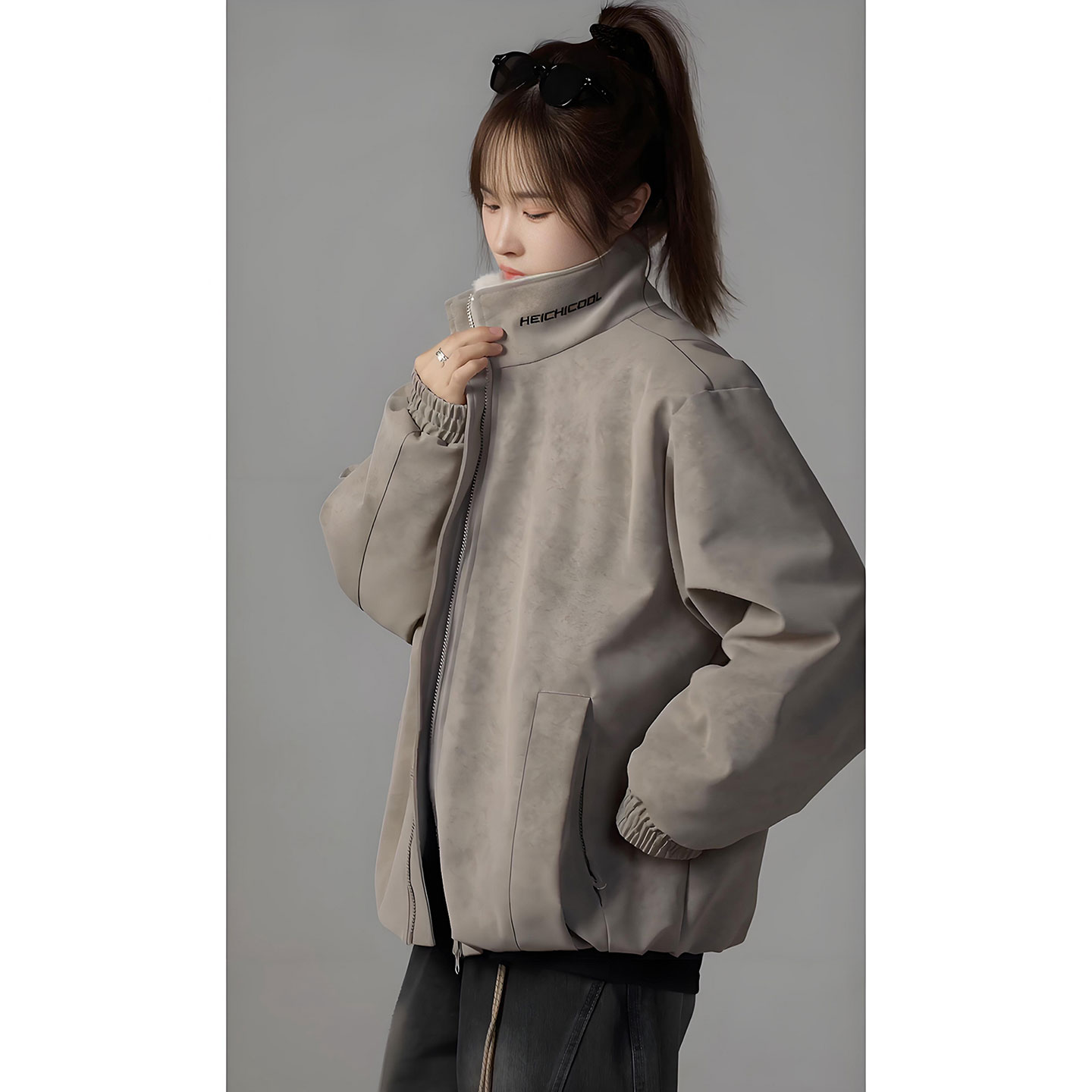 pu皮夹克棉服座山雕加绒加厚外套