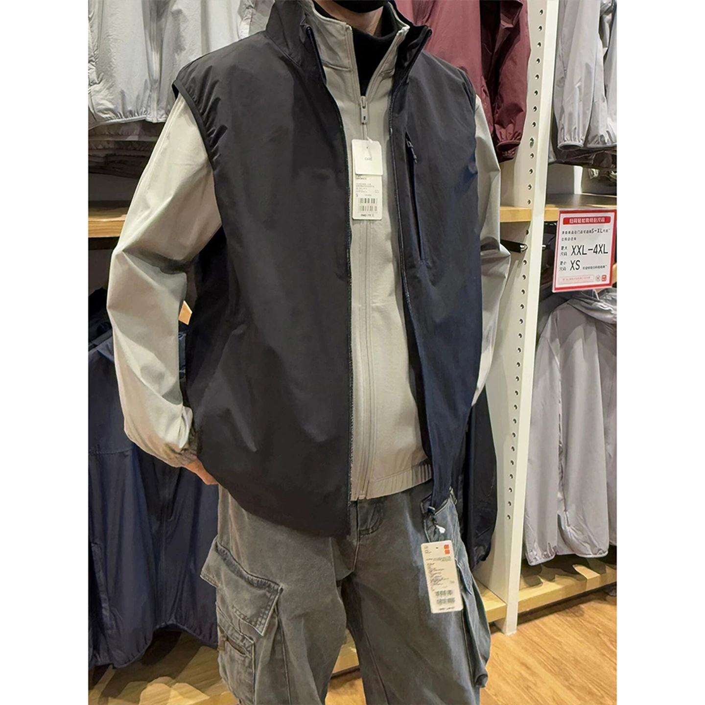 无袖叠穿马甲男山系机能工装外套