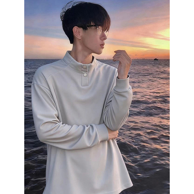 半高领德绒打底衫男保暖内搭卫衣