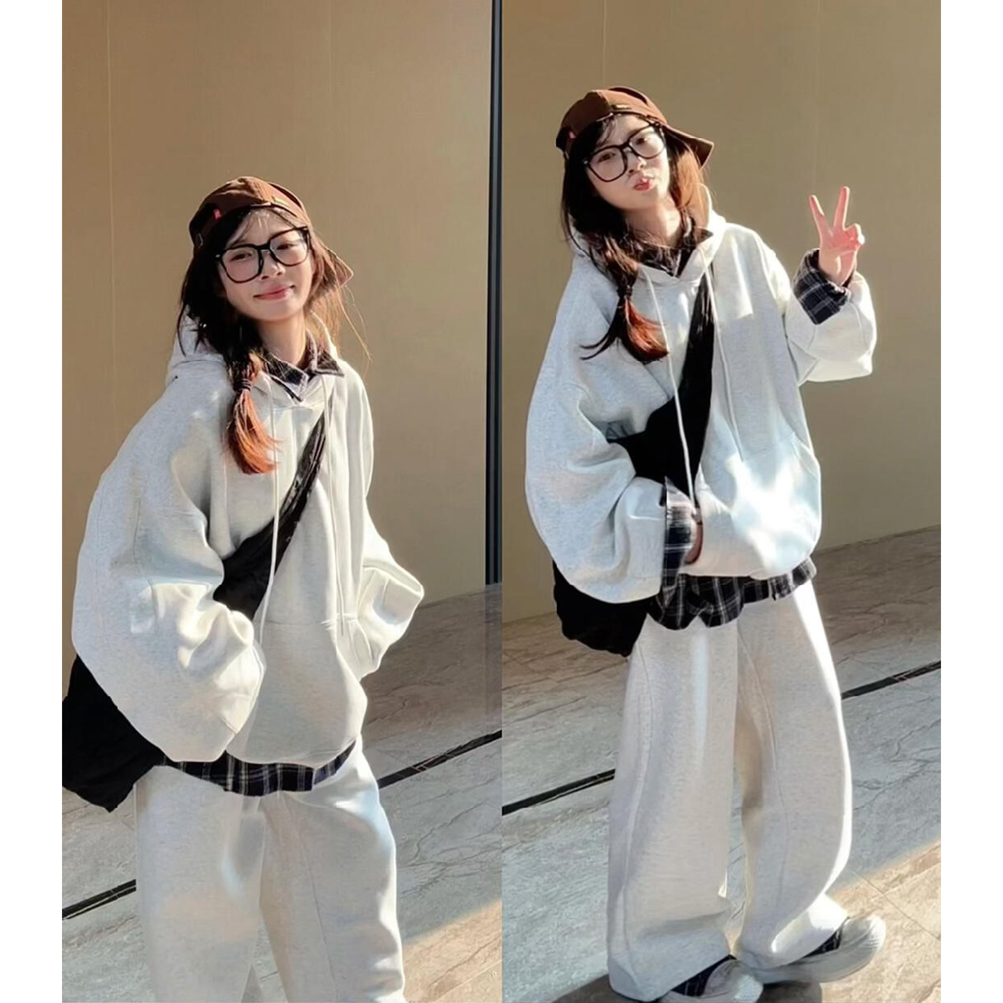 灰色连帽卫衣宽松赠运费险